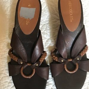 Aerosoles Wholesome Brown Sandal Heels Women’s Size 9